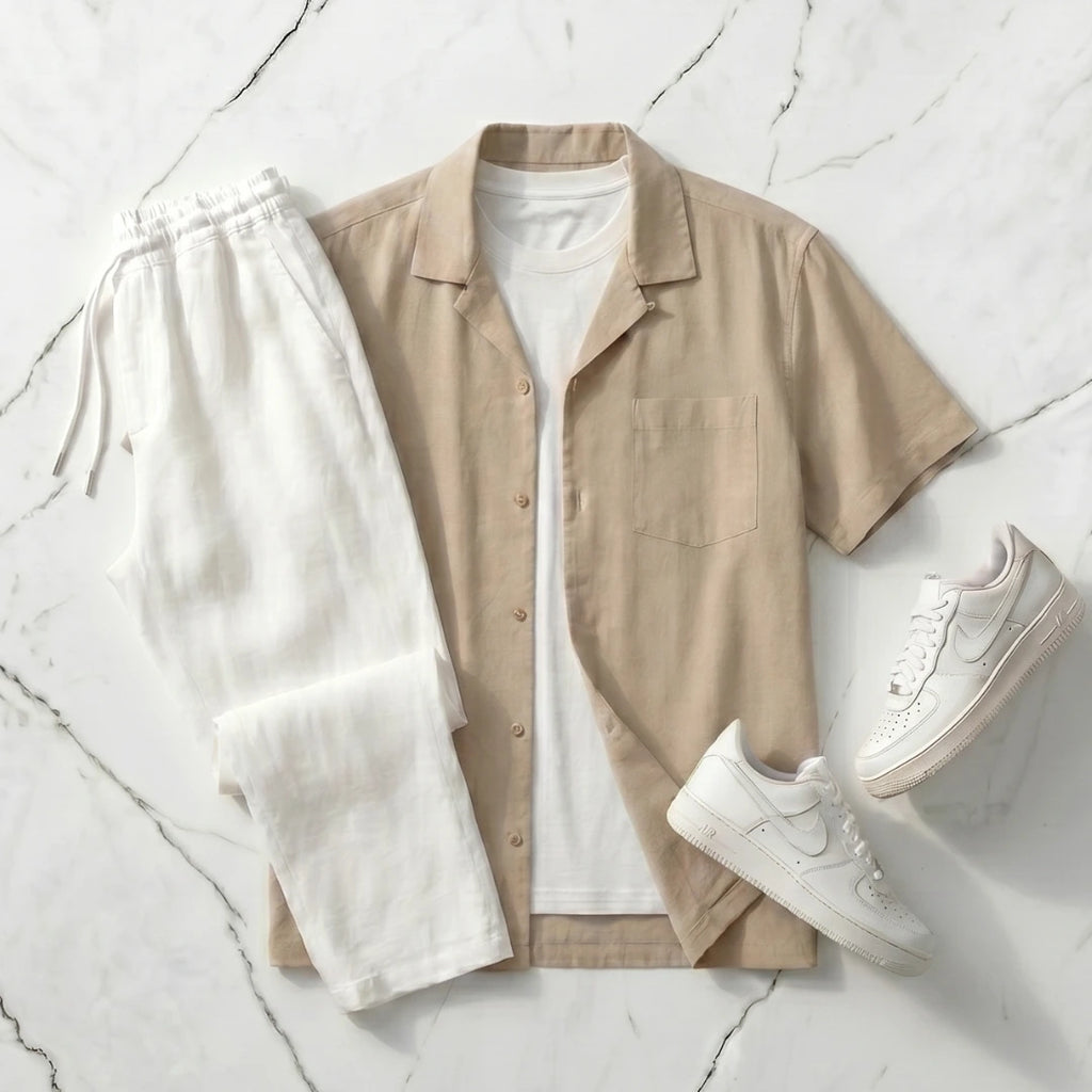 أونسومبل كاجوال راقي: ثلاث قطع (شوميزي + سروال + تريكو) | قطن %100